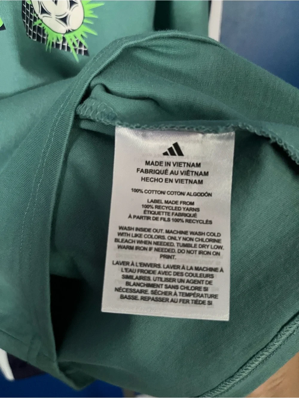 adidas Kids Set Green Shirt and Navy Track Pants with White Side Stripes